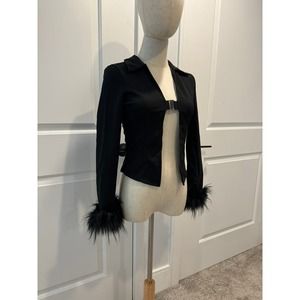 Adorable! 😍 Black Jacket With Faux Fur Wrists